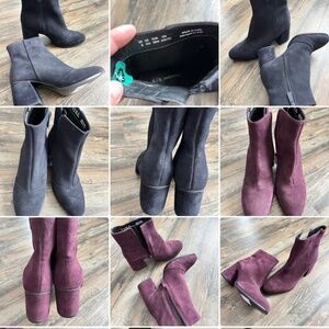 Armani Exchange suede blocked heels booties US7&8
